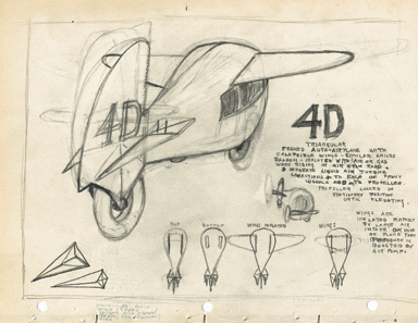 Sketch for 4D Transportation Unit, c 1929