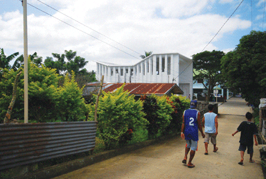 The chapel acts as a landmark for the campus