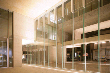 The street-level foyer is described as a window to Milan