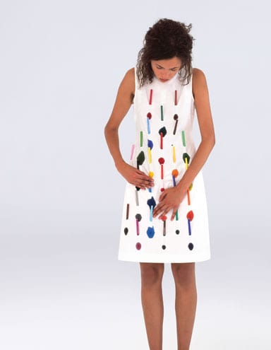 Restarted dress with felt-tip pens, 2005