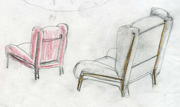 Sketches for Beau Fixe, Ligne Roset by Inga Sempé