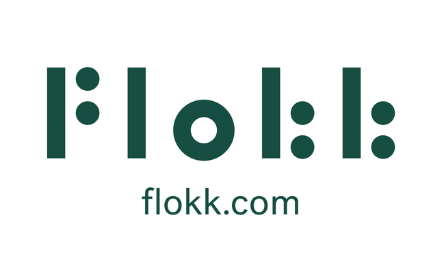 Flokk logo with URL