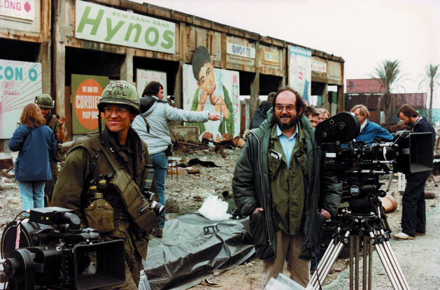 Stanley Kubrick on set preparing to shoot a scene in Full Metal Jacket ICON