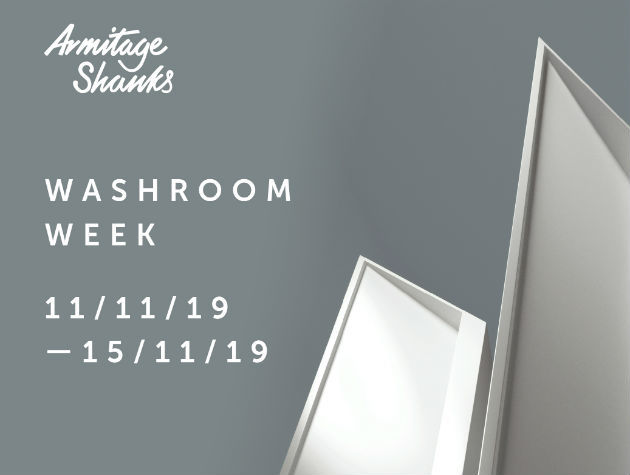 Advert for Armitage Shanks Washroom week with detail of washroom