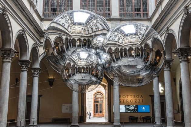 Tomás Saraceno premiers a new installation at Florence's Palazzo Strozzi. Photograph: Ela Bialkowska / OKNO Studio
